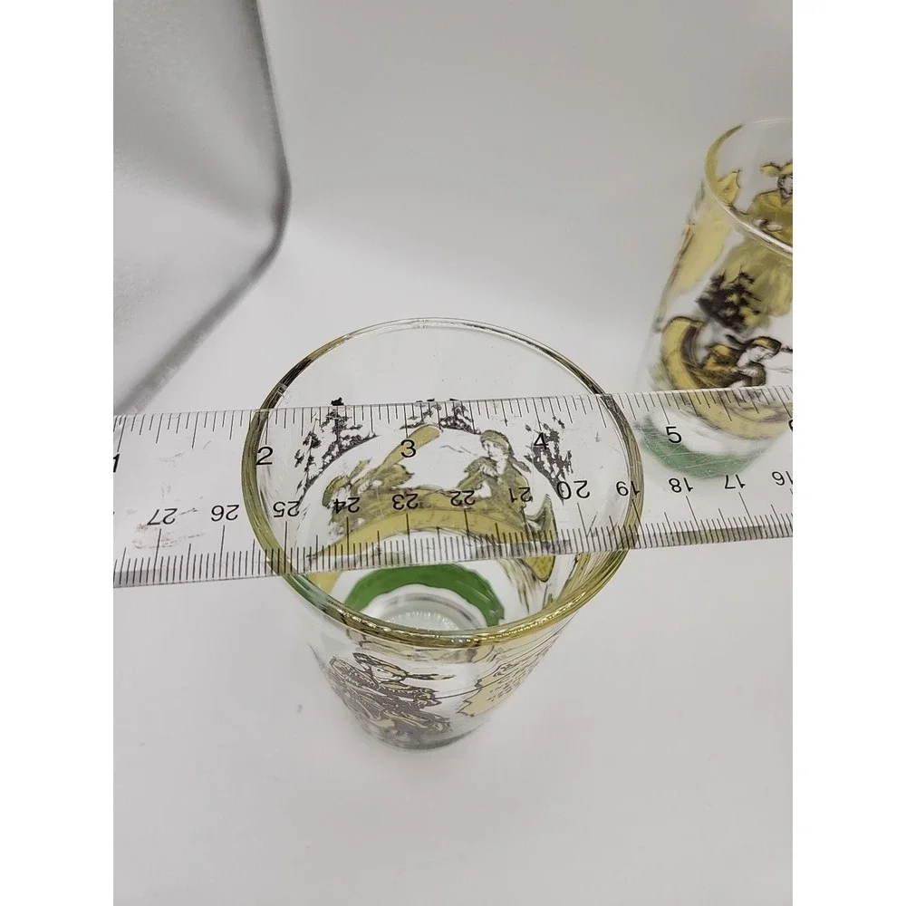 1950s Davy Crockett 1786-1836 Collector's Drinking Glass Set of 4 Indian Fighter